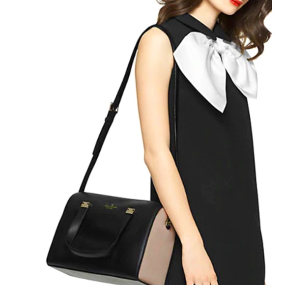 Kate Spade Black and Tan leather Purse Parker Street Collection - Picture 3 of 16